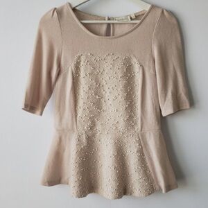 {Anthropologie} Deletta Peplum Blouse